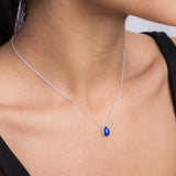 Boma Jewelry Necklaces Turquoise / Sterling Silver Treasured Teardrop Pendant Necklace