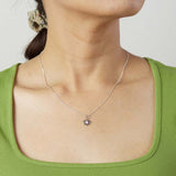 Lotus Necklace with Stone Pendant