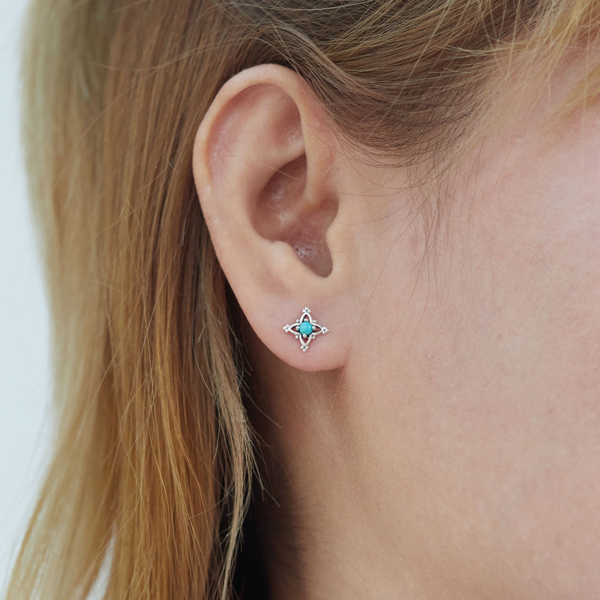 Boma Jewelry Earrings Bohemian Stud Earrings with Stone
