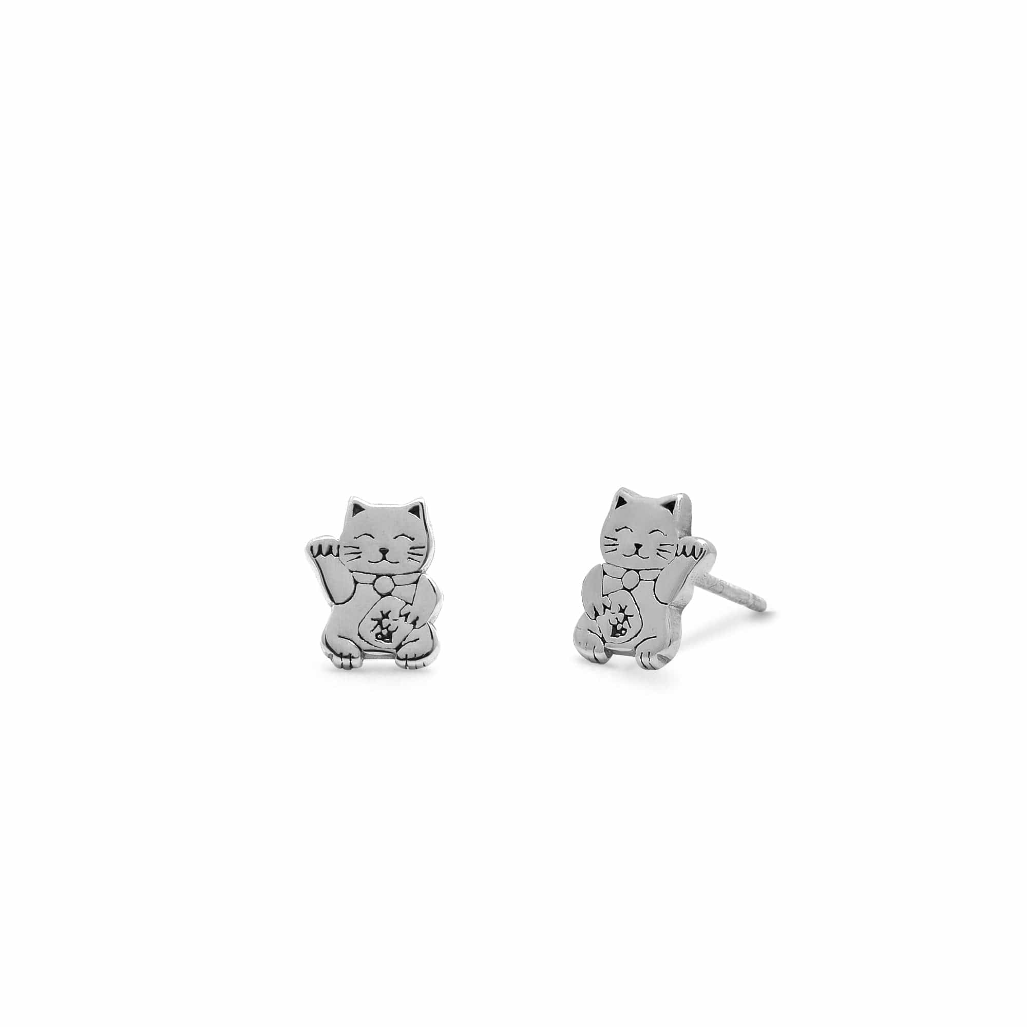 Boma Jewelry Earrings Maneki Good Luck Cat Stud Earrings