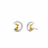 Boma Jewelry Rabbit and Moon Stud Earrings