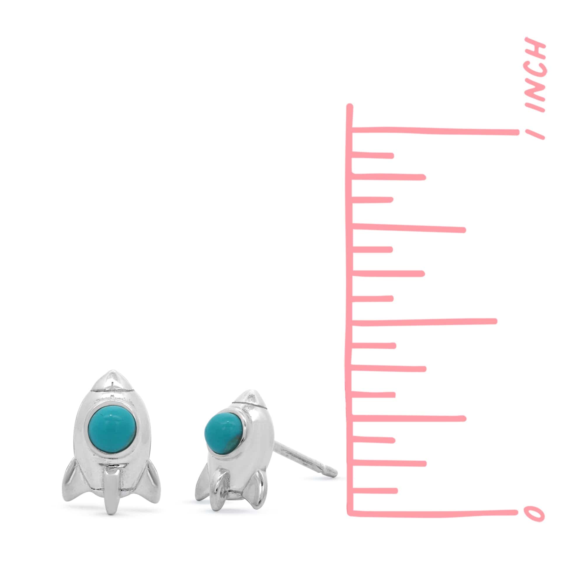 Boma Jewelry Rocket Ship Stud Earrings with Stone
