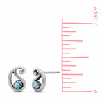 Boma Jewelry Paisly Bohemian Stud Earrings with Stone