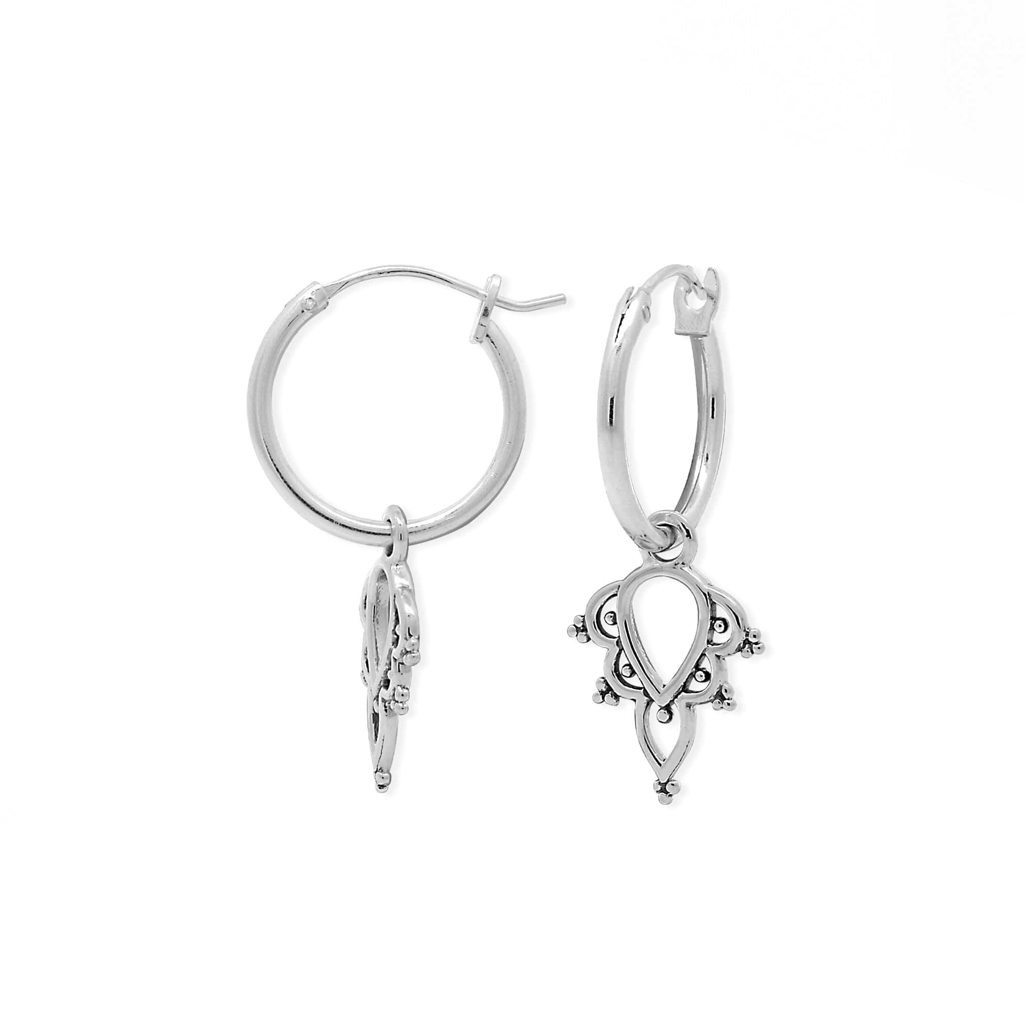 Boma Jewelry Pointed Bohemian Hoop Charm Earrings