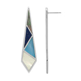 Kite Shaped 4-Stone Stud Earrings