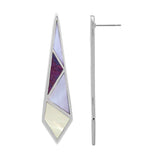 Kite Shaped 4-Stone Stud Earrings