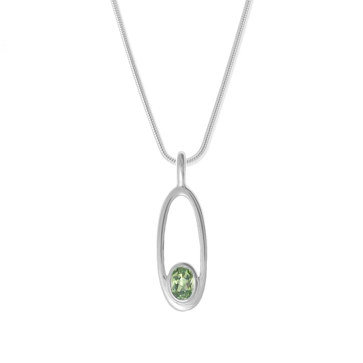 Oval Gemstone Necklace