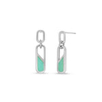 Boma Jewelry Millenial Rectangle Drop Earrings with Stone