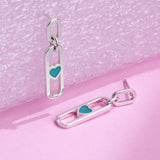 Boma Jewelry Millenial Rectangle Heart Drop Earrings with Stone