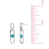 Boma Jewelry Millenial Rectangle Heart Drop Earrings with Stone
