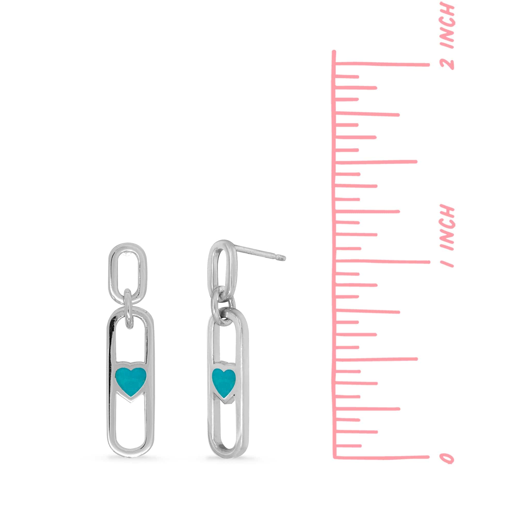 Boma Jewelry Millenial Rectangle Heart Drop Earrings with Stone
