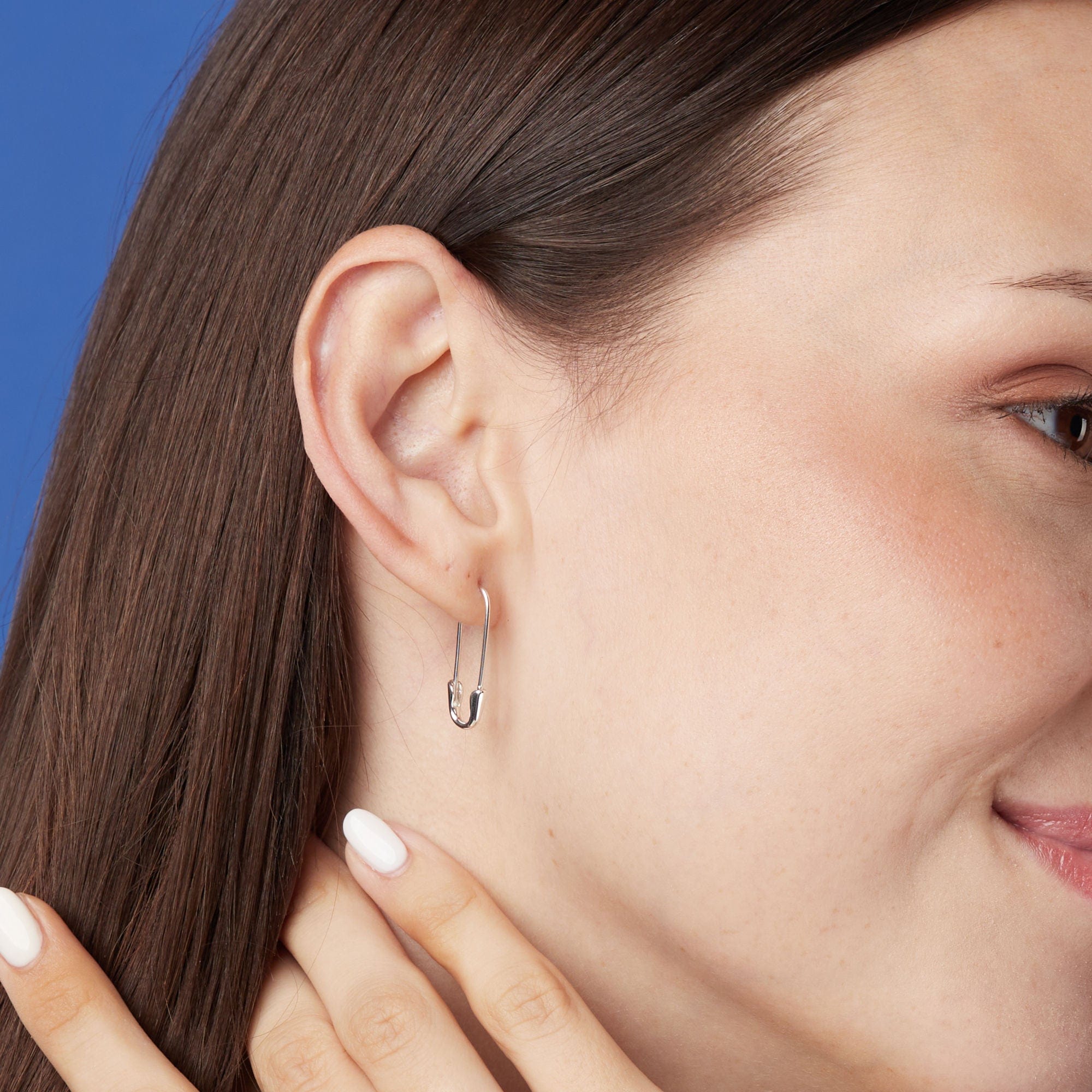 Mini Safety Pin Hoops Sterling Silver Boma Jewelry B Corp