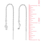 Boma Jewelry Treble Clef and Eighth Note Music Long Chain Threaders