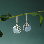 Boma Jewelry Yin Yang Leaf Earrings With Stone