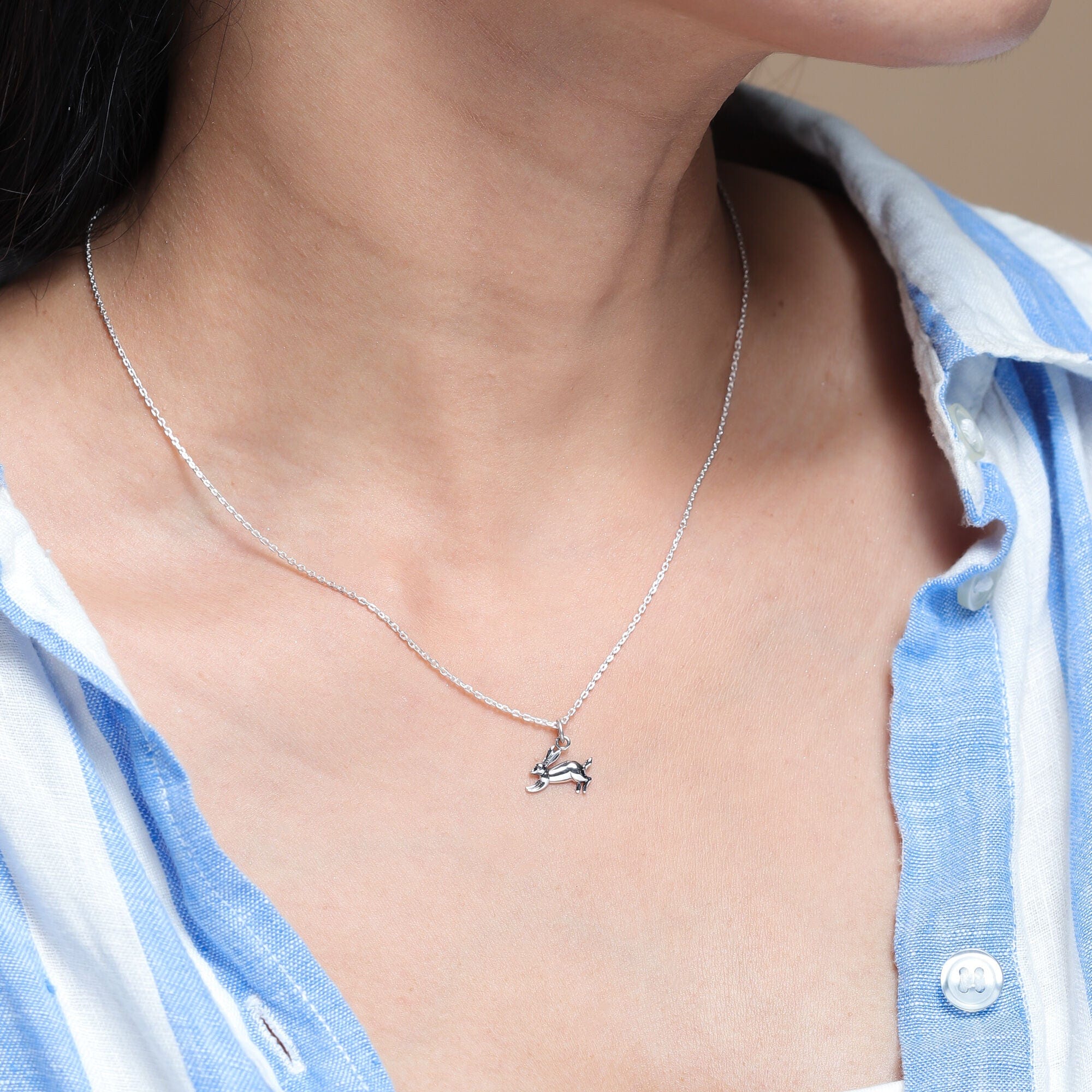 Boma Jewelry Hopping Bunny Necklace