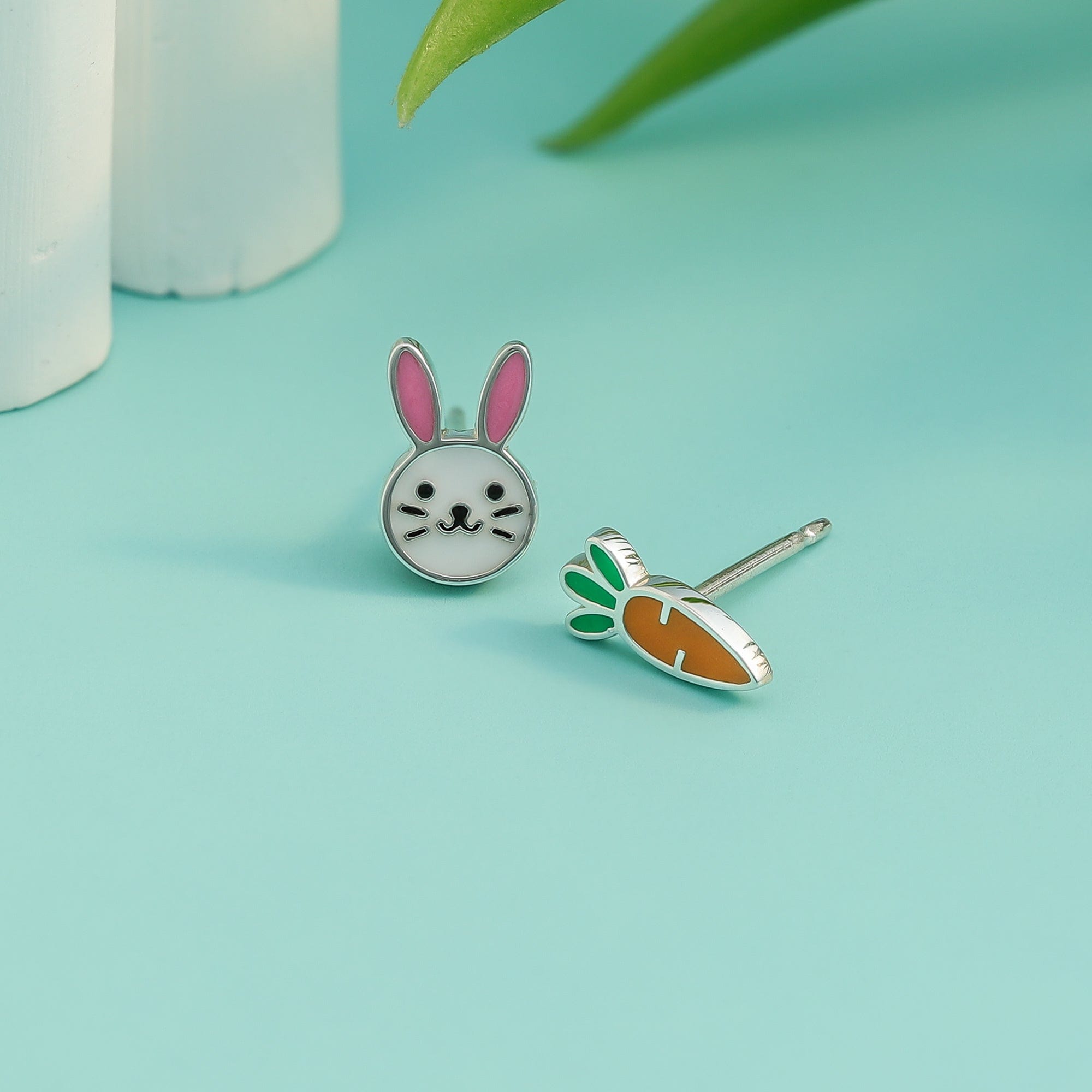 Boma Jewelry Bunny & Carrot Earring Studs