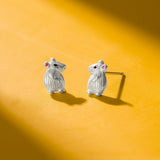 Boma Jewelry Textured Mouse Earring Studs
