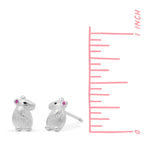 Boma Jewelry Textured Mouse Earring Studs