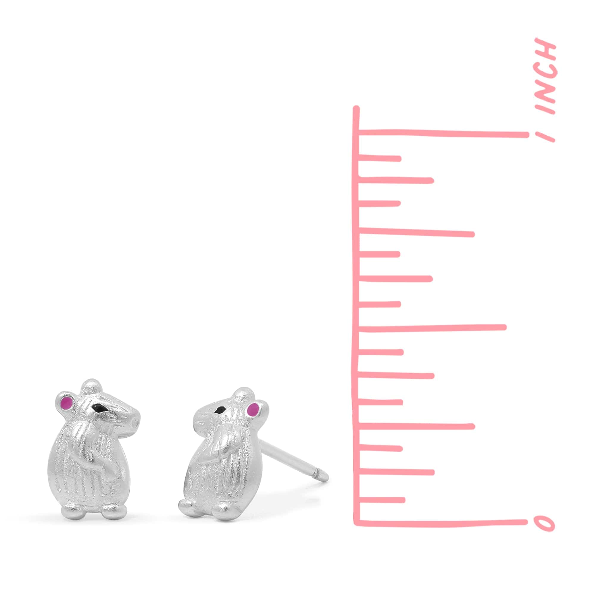 Boma Jewelry Textured Mouse Earring Studs