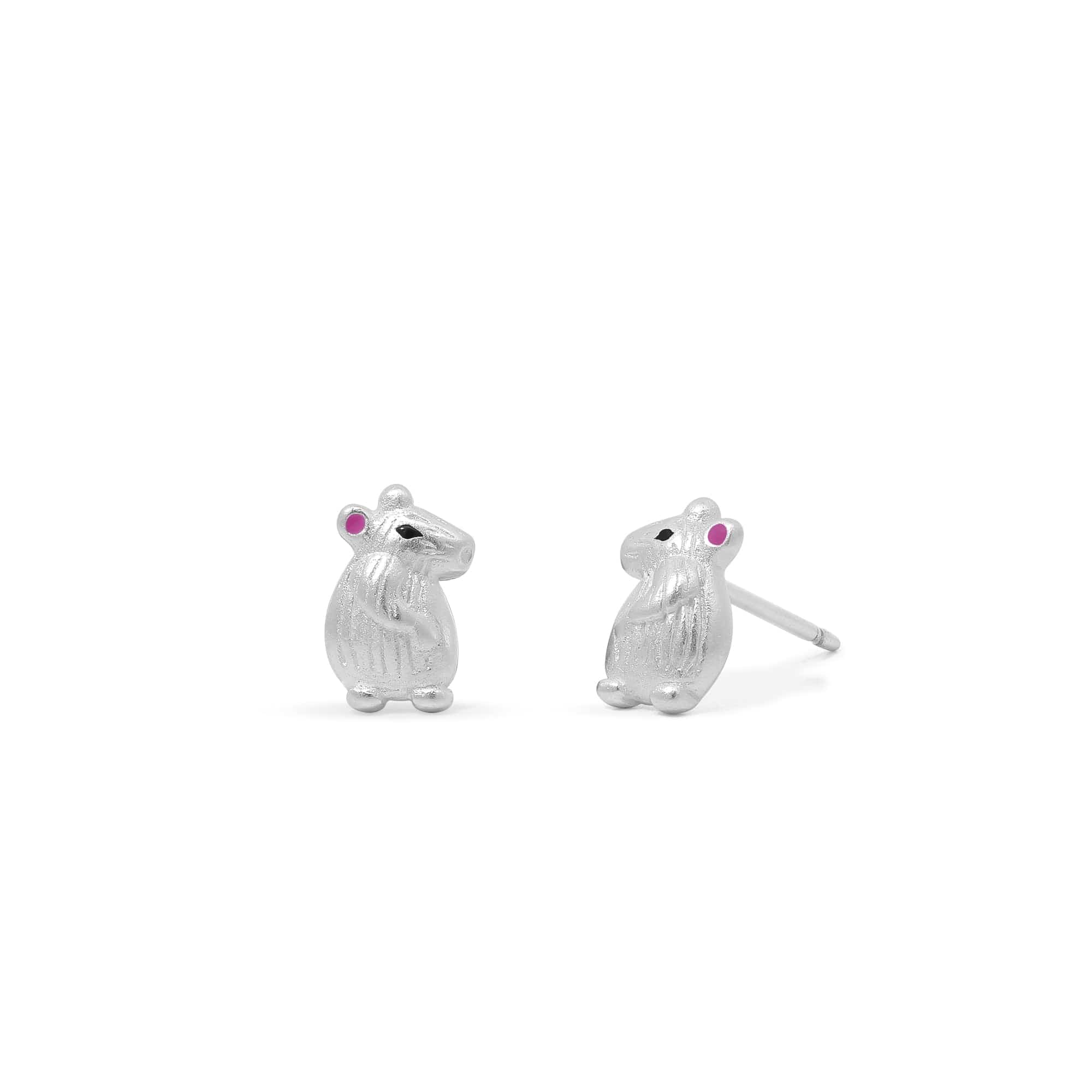 Boma Jewelry Textured Mouse Earring Studs