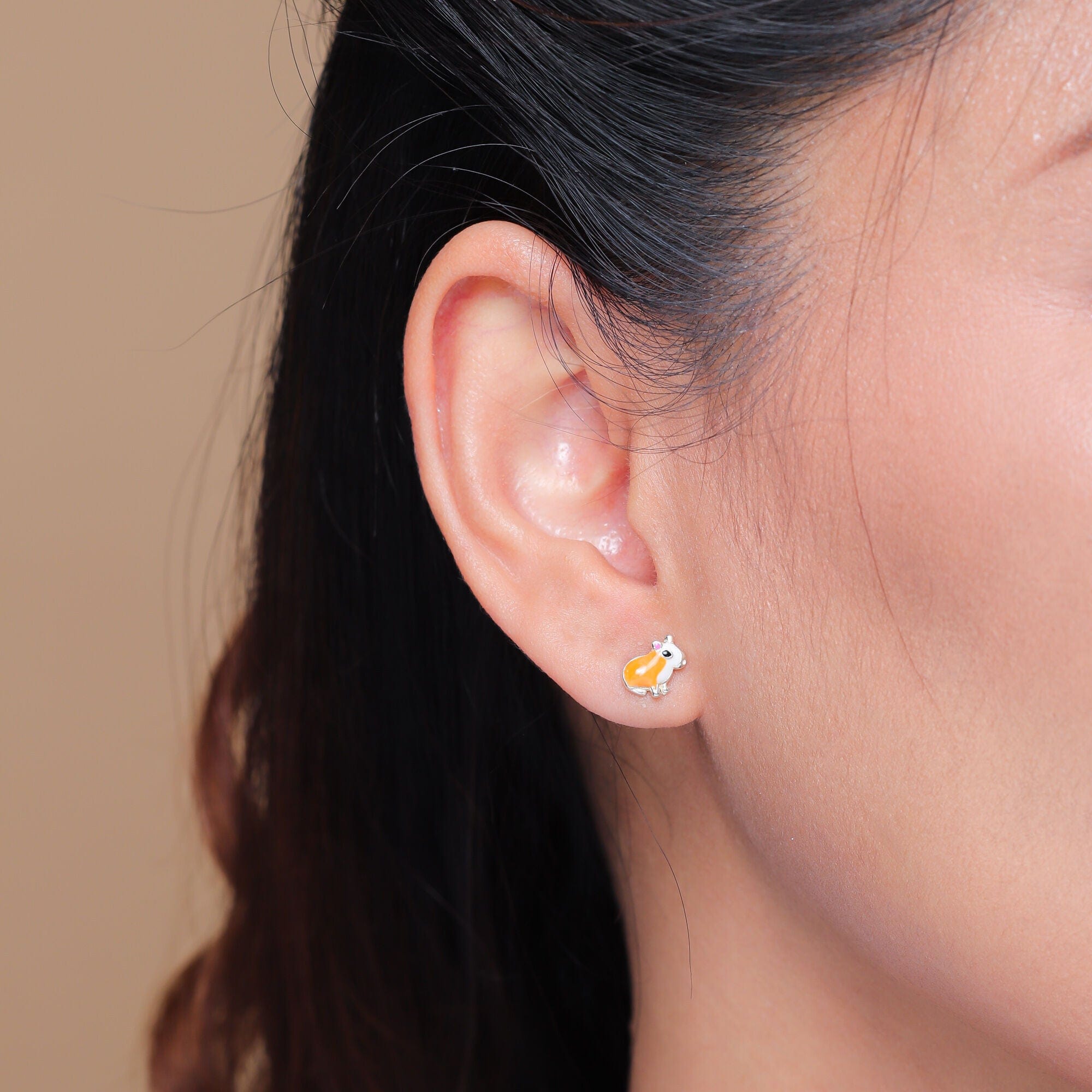 Boma Jewelry Orange Capybara Earring Studs