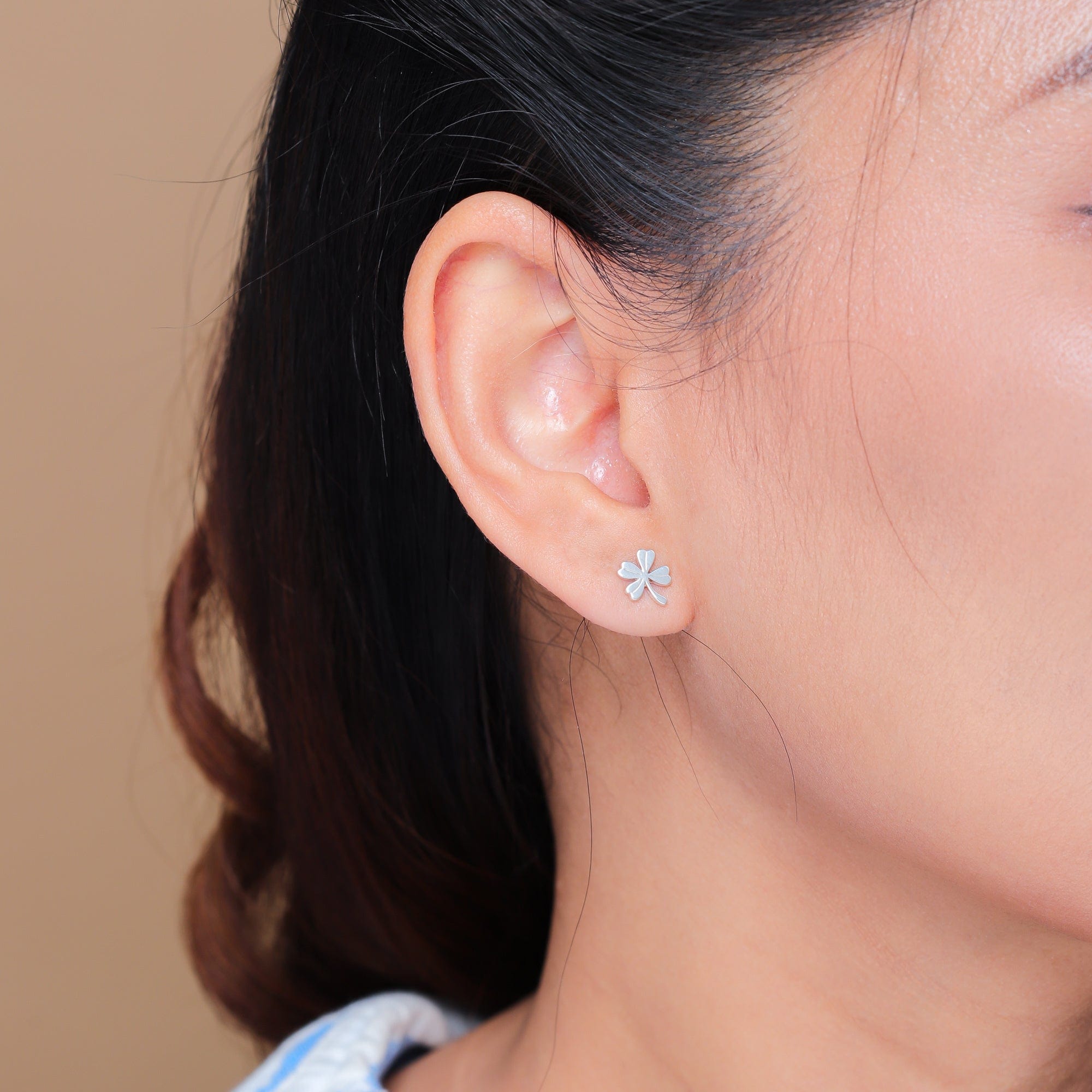 Boma Jewelry Dainty Lucky Four-Leaf Clover Studs