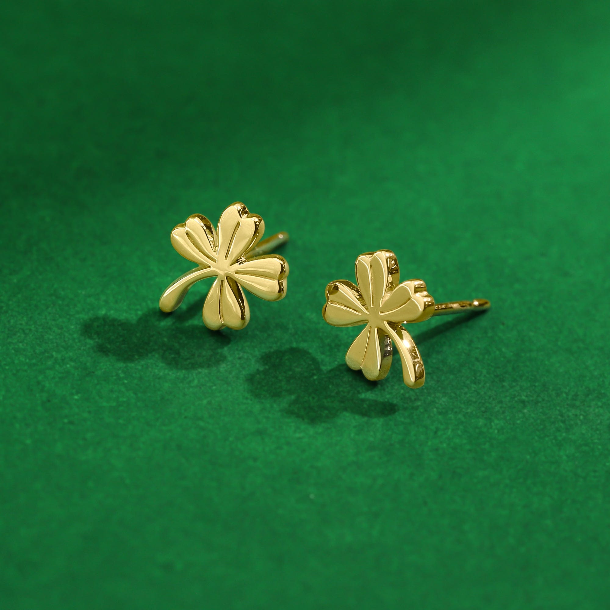 Boma Jewelry Dainty Lucky Four-Leaf Clover Studs
