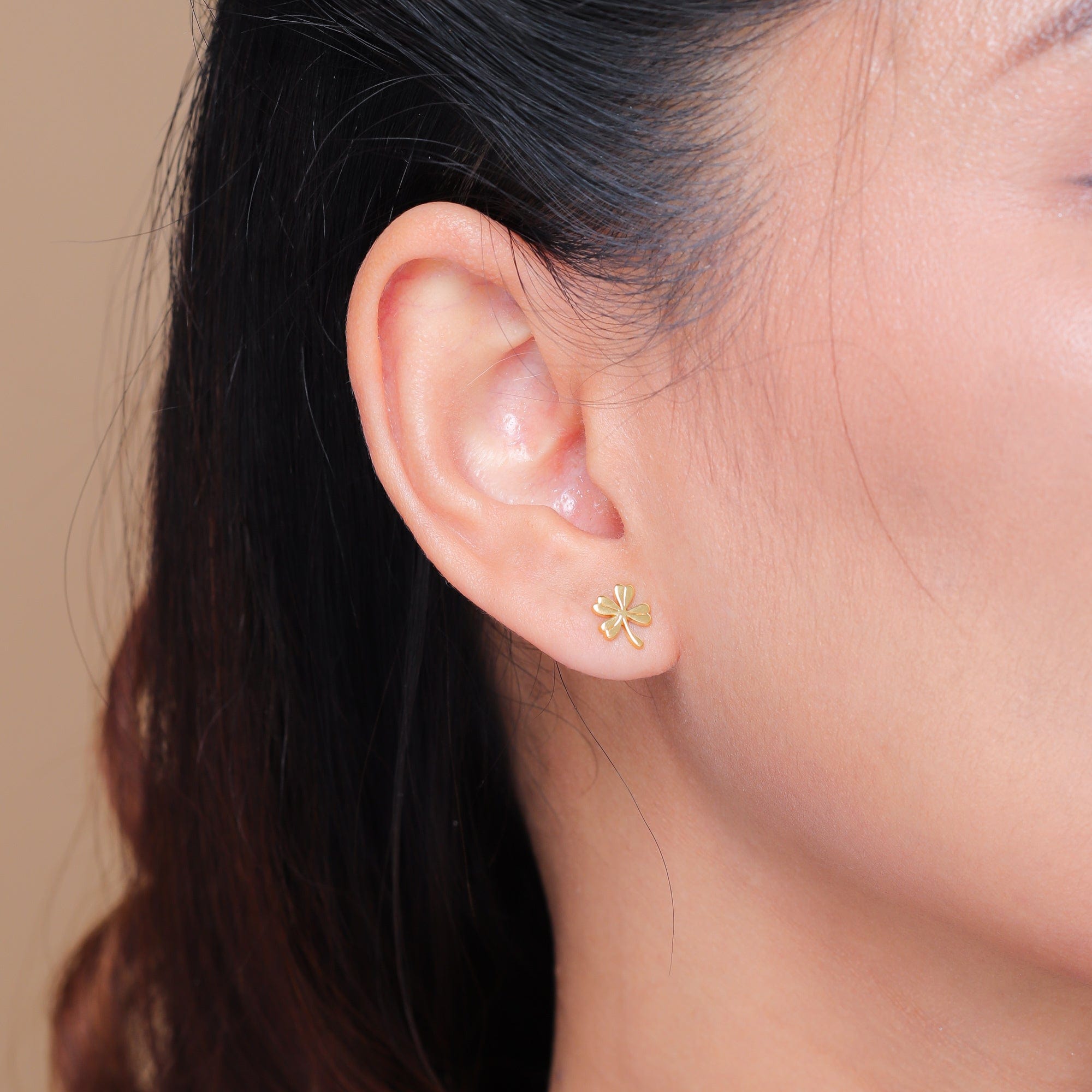 Boma Jewelry Dainty Lucky Four-Leaf Clover Studs