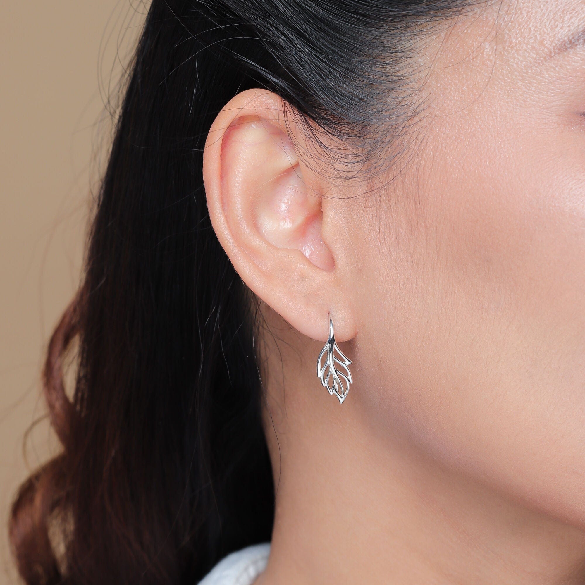 Boma Jewelry Leaf Shaped Outline Earrings
