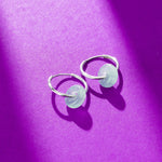 Boma Jewelry Treasured Bi Disc Round Huggies with Green Aventurine