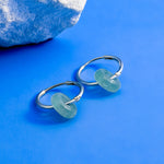 Boma Jewelry Treasured Bi Disc Round Huggies with Green Aventurine