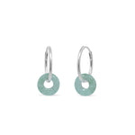Boma Jewelry Treasured Bi Disc Round Huggies with Green Aventurine