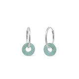 Boma Jewelry Treasured Bi Disc Round Huggies with Green Aventurine