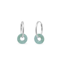 Boma Jewelry Treasured Bi Disc Round Huggies with Green Aventurine