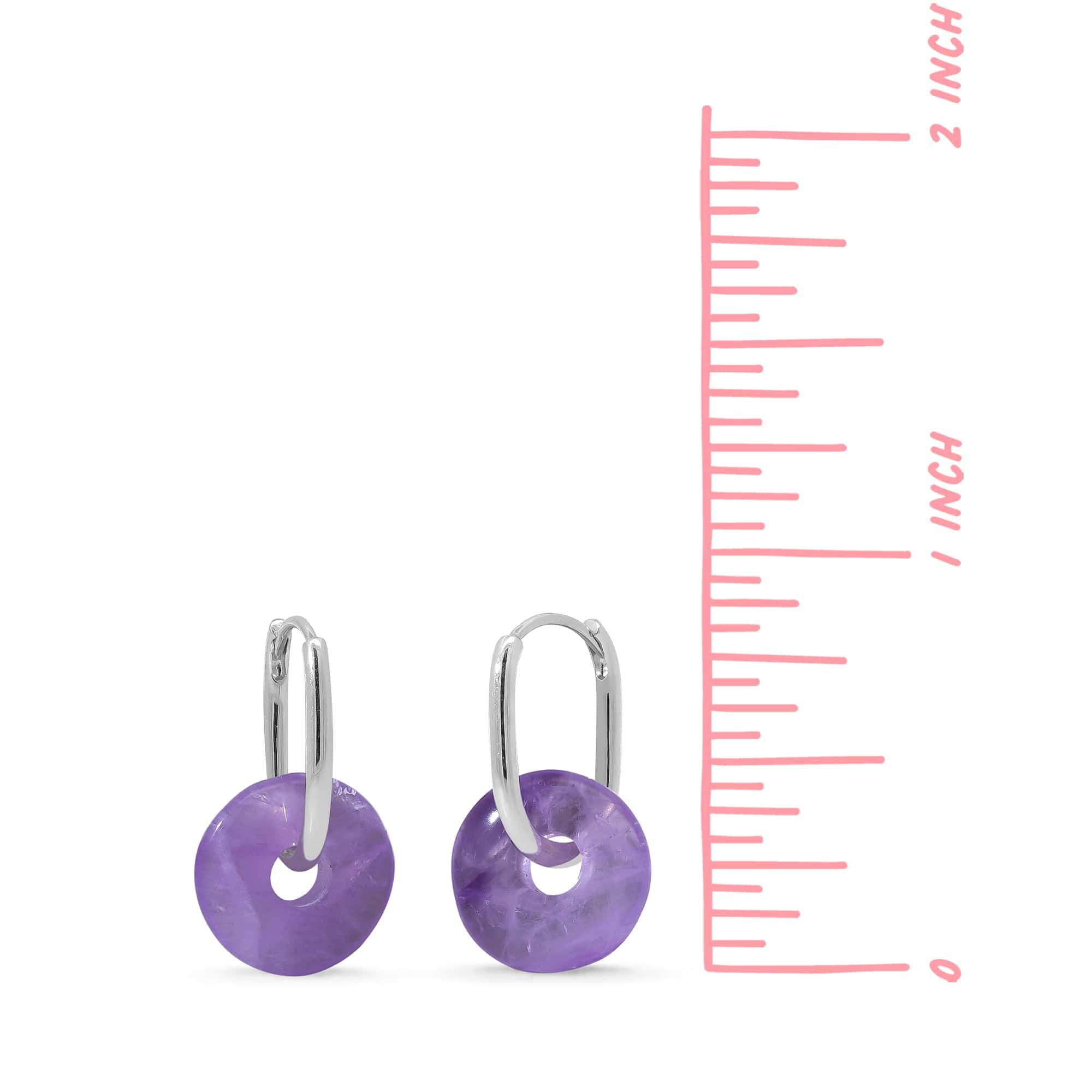 Boma Jewelry Treasured Bi Disc Oval Huggies with Amethyst