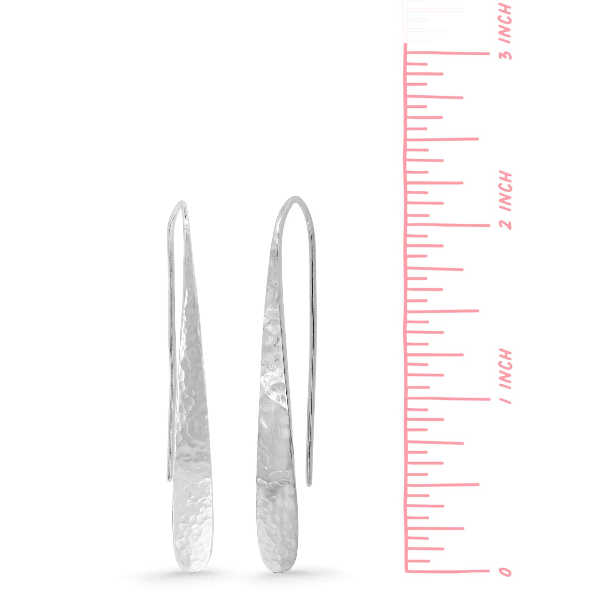 Boma Jewelry Hammered Long Pull Throughs Hoops