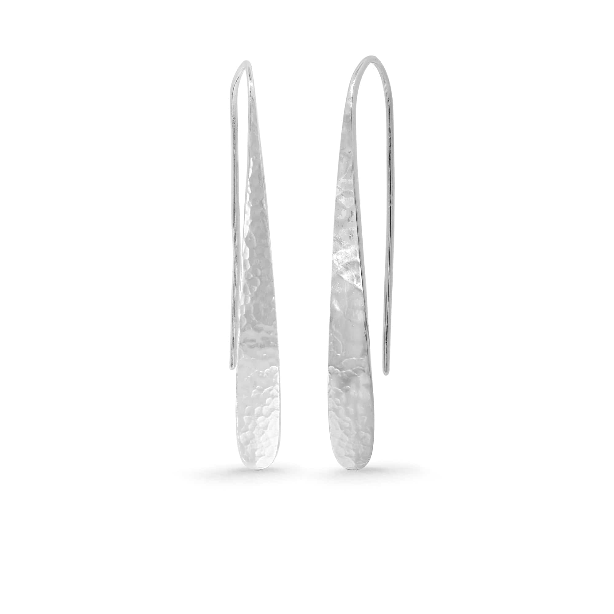 Boma Jewelry Hammered Long Pull Throughs Hoops