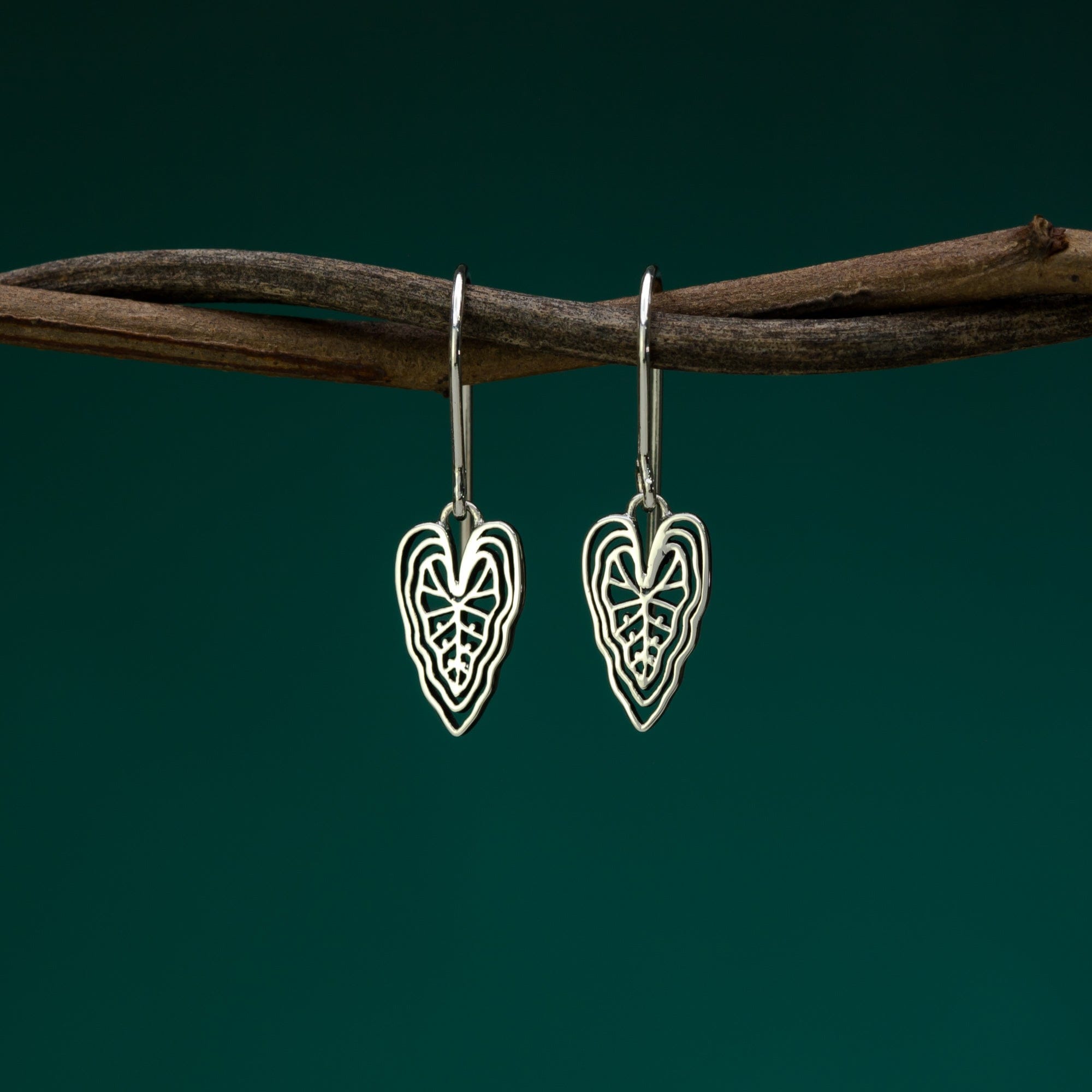 Boma Jewelry Outline Caladium Leaf Earrings