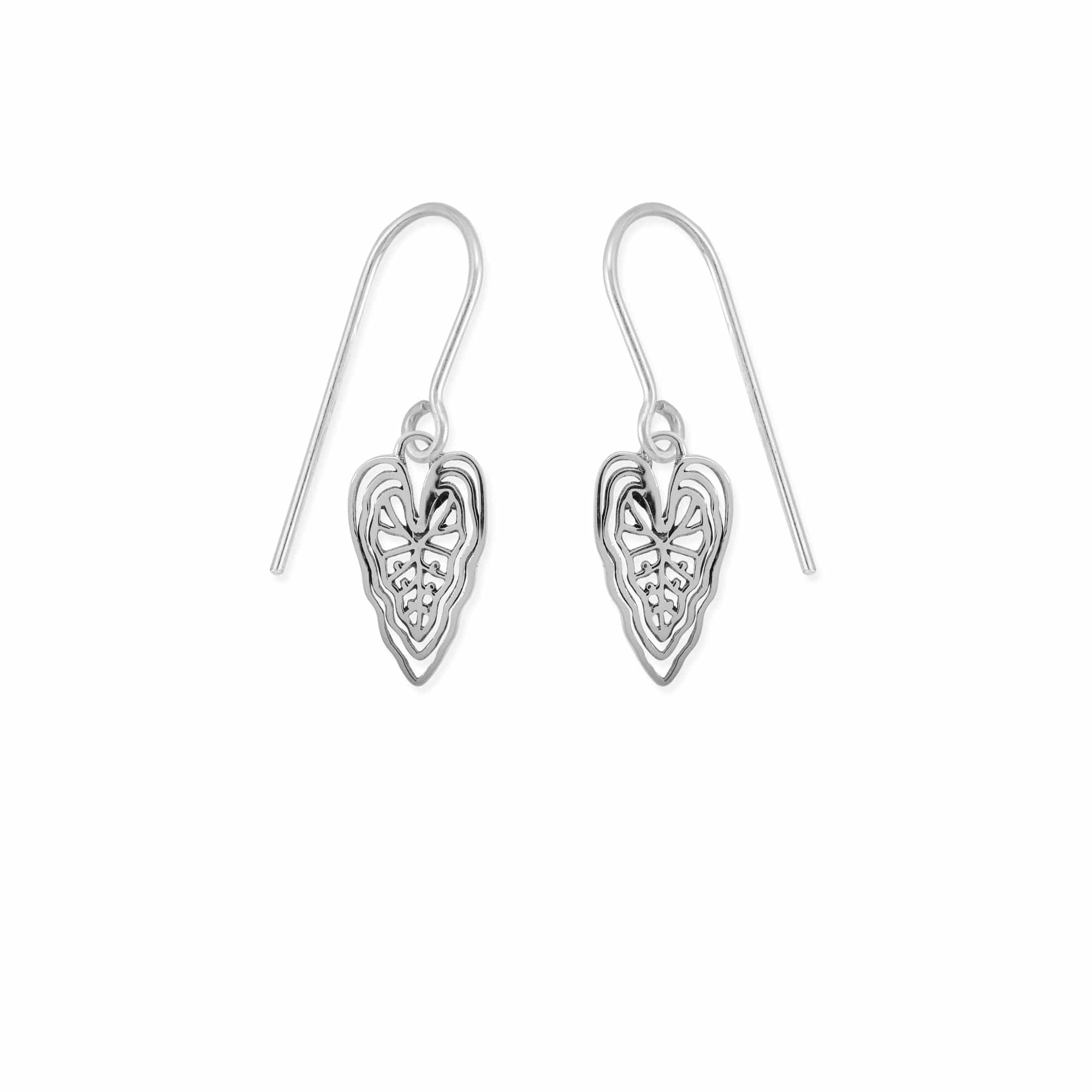 Boma Jewelry Outline Caladium Leaf Earrings