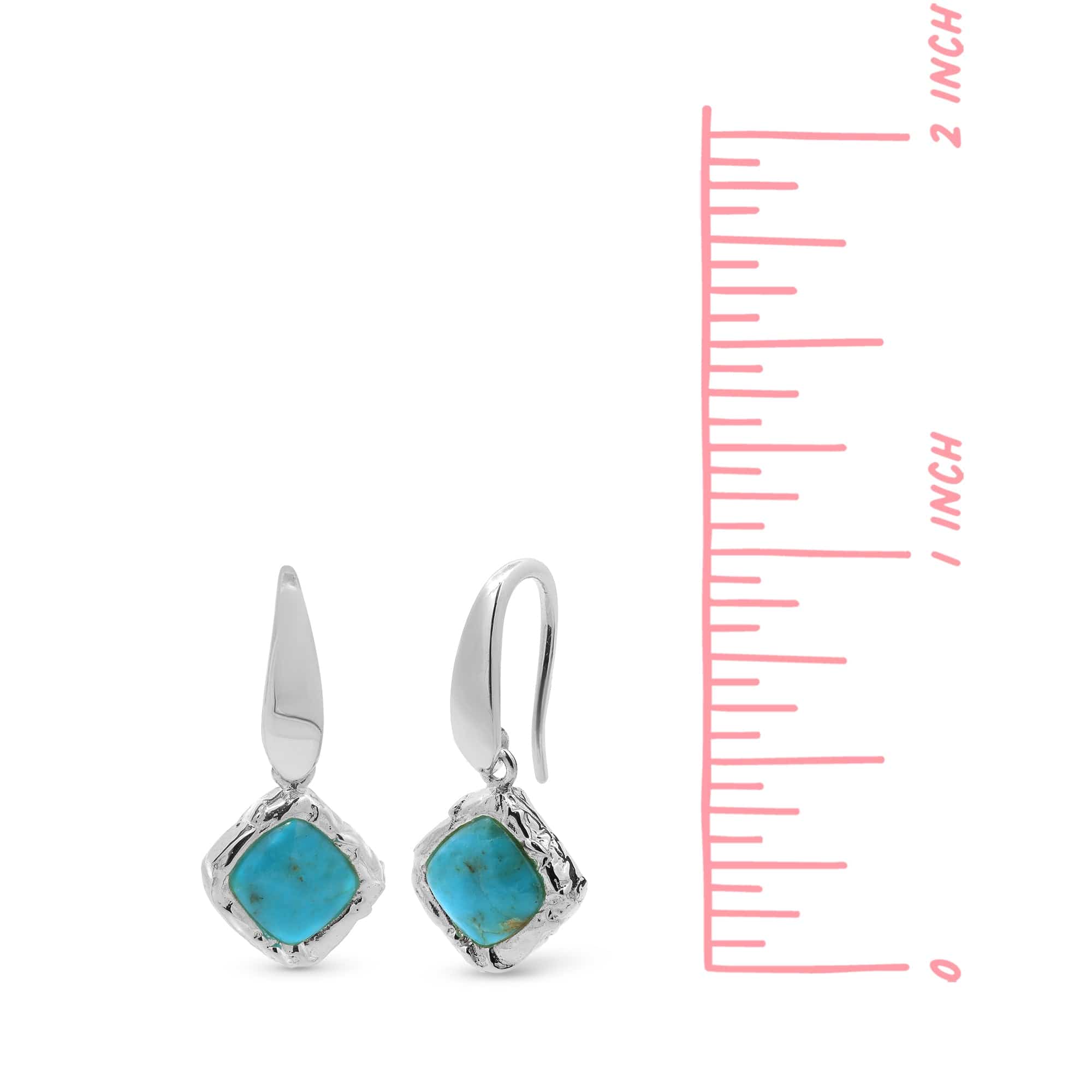 Boma Jewelry Textured Open Drop Earrings with Turquoise