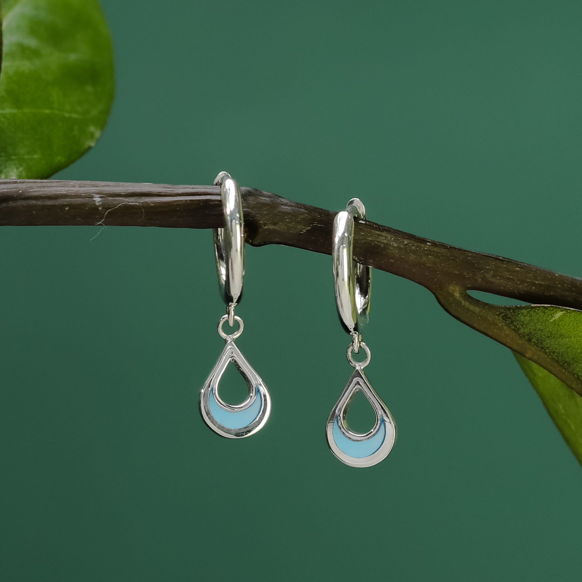 Drop Earrings Sterling Silver Huggie Earrings With Charms