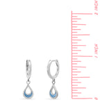 Boma Jewelry Teardrop Charm Huggie Hoops with Stone