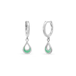 Boma Jewelry Teardrop Charm Huggie Hoops with Stone