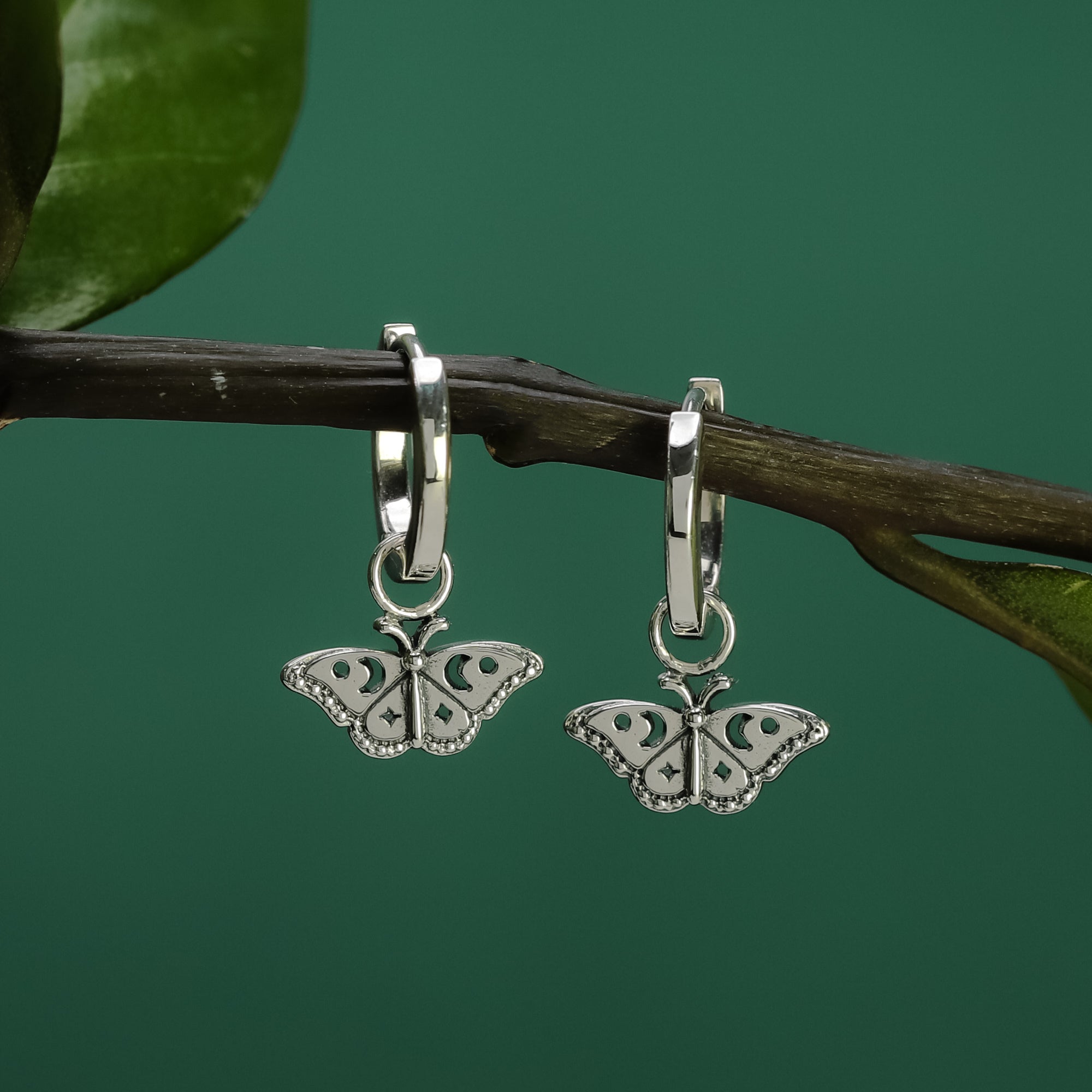 Boma Jewelry Elegant Butterfly Huggie Hoops