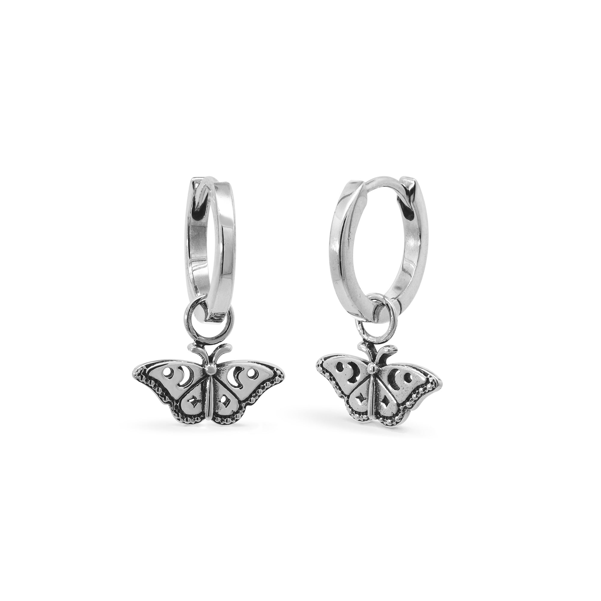 Boma Jewelry Elegant Butterfly Huggie Hoops