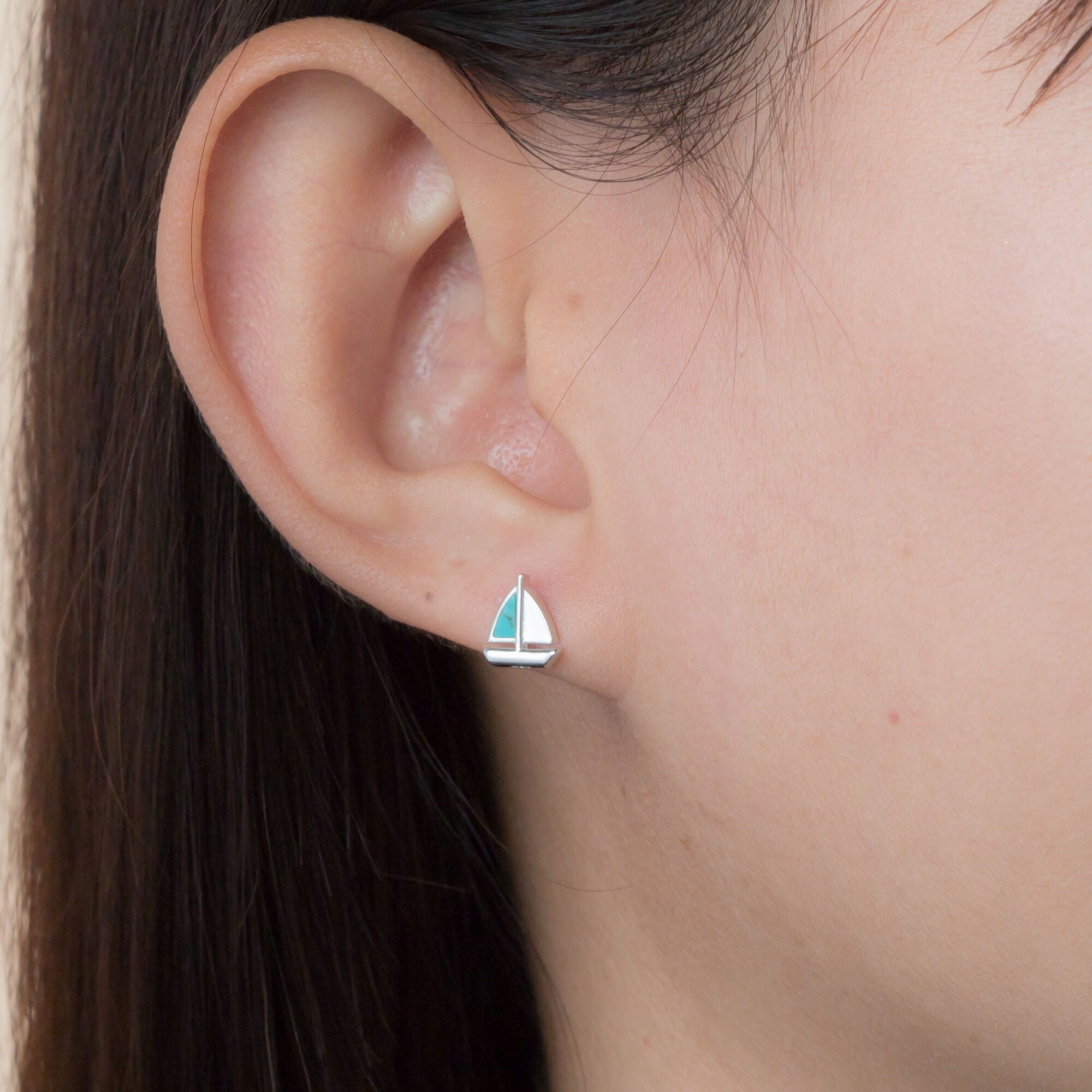 Boma Jewelry Sailboat Studs with Turquoise