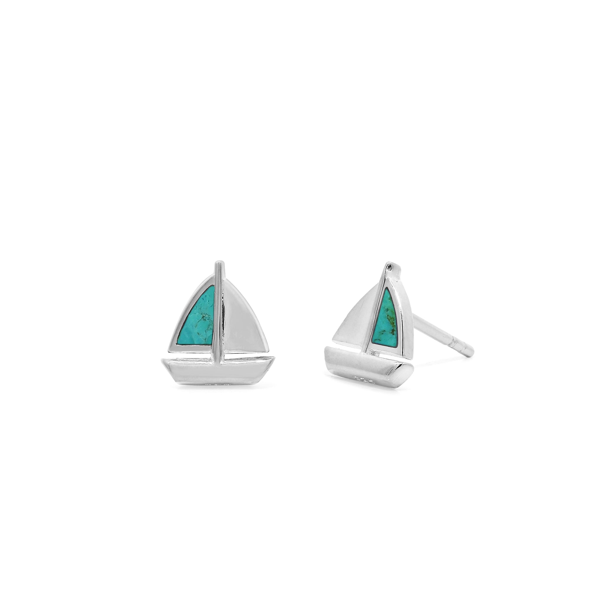 Boma Jewelry Sailboat Studs with Turquoise