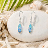 Ocean Wave Surfboard Dangle Earrings