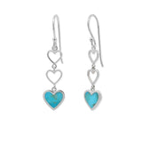 Triple Heart Dangle Earrings with Stone
