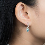 Leaf Flow Earrings with Stone